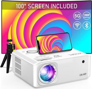 YABER Pro Y9 5G WiFi Bluetooth Projector, 13000LM 420 ANSI Native 1080P  Projector 4K Support, Outdoor Movie Projector with Screen, Max 500 4P/4D  Keystone 50% Zoom Full Sealed Optical 4K Projector 