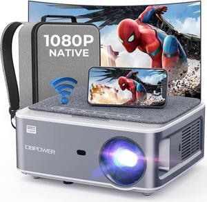 DBPOWER Native 1080P WiFi Projector, Upgrade 12000L 450 ANSI Full HD Outdoor Movie Projector, Support 4K+4P+4D Keystone/Zoom/PPT, 300" Portable Mini Video Projector Compatible w/Phone/Laptop/DVD/PC/TV