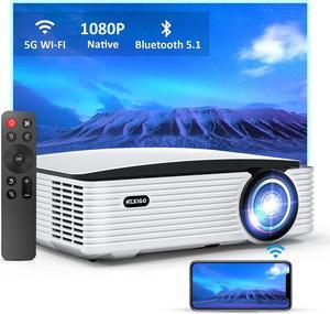 NexiGo PJ30 Outdoor Projector, 450 ANSI Lumens, Native 1080P, Dolby_Sound Support, Movie Projector with WiFi and Bluetooth 5.1, Compatible w/TV Stick,iOS,Android,Laptop,Console
