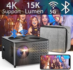 OTOUCH Native 1080P Projector 15000LM/600ANSI 5G WiFi Bluetooth Projector 4K Support 4P Keystone/Phone Sync/Dual HiFi Speakers/BT Remote/Good Heat Dissipation for Phone PC TV Stick Switch PS5 2022 New