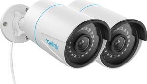 REOLINK Outdoor Security Cameras, Home Security Camera System for 5MP POE IP Surveillance, Smart Human/Vehicle Detection, Work with Smart Home, Up to 256GB microSD Card, RLC-510A(Pack of 2)