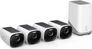 Security Cam S330 (Cam 3) 4-Cam Kit, Security Camera Outdoor Wireless, 4K with Integrated Solar Panel, Face Recognition AI, Expandable Local Storage, Spotlight, No Monthly Fee