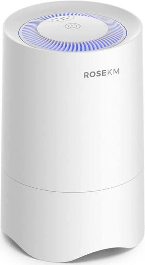 Small Air Purifier for Home Bedroom, Personal Desk Mini Air Purifier, Room Hepa Air Purifier Fresheners Cleaner for Dorm, Pets, Smoke, Desktop, Office (White)