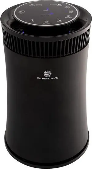 Air Purifier for Home Large Room  Covers Up to 500 Sq Ft, 5-in-1 HEPA Filter System for Allergies, Pets, Smoke, Remove Dust & Odor  Quiet Sleep Mode, High Filtration Efficiency  SILVERONYX, Black