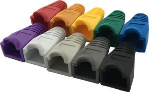 100 Pack RJ45 CAT6 CAT6E CAT5 CAT5E Ethernet Network Cable Strain Relief Boots Cable Connector Plug Cover Mixed Color