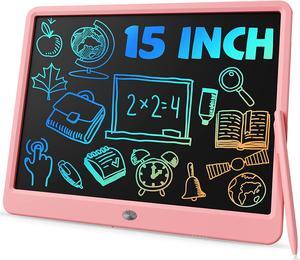 TEKFUN Teen Girl Gifts Ideas, 15inch LCD Writing Tablet for Kids Age 8-10 and Up, Doodle Board 4 5 6 7 Year Old Girl Toys, Mothdays Day Gifts Homeschool Supplies Easter Gifts for Toddlers (Pink)