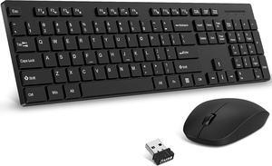 Updated 2023 Version Panther Wireless Keyboard and Mouse Combo, Btios Slim Quick Lag-Free 2.4GHz Cordless Full Size Computer Keyboard and Mouse for Windows, PC/Desktops/Computer/Laptops