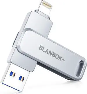 MFi Certified 128GB Photo Stick for iPhone Flash Drive USB Memory Stick Thumb Drives High Speed USB Stick External Storage Compatible for iPhone/iPad/Android/PC
