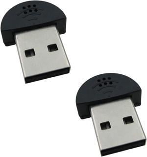 2 Pcs USB 2.0 Mini Microphone, Laptop/Desktop PC Plug and Play for Skype, MSN, Yahoo Recording, YouTube, Google Voice Search and Games