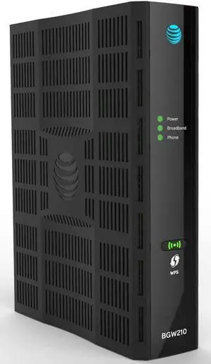AT&T BGW210 802.11b/g/n/ac 400mW Bonded VDSL2 Wireless Voice Gateway 4 x Gigabit Ports (ONT Required),Black