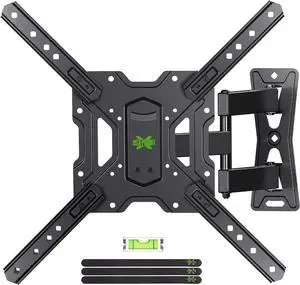 Full Motion TV Mount, Swivel Articulating Tilt TV Wall Mount for 26-55" LED, OLED, 4K TVs, TV Bracket Wall Mount with VESA 400x400mm Up to 77lbs, Perfect Center Design -XMM006-1