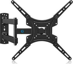 Full Motion TV Wall Mount Bracket Articulating Arms Swivels Tilts Extension Rotation for Most 26-55 Inch LED LCD Flat Curved Screen TVs, Max VESA 400x400mm up to 66lbs by