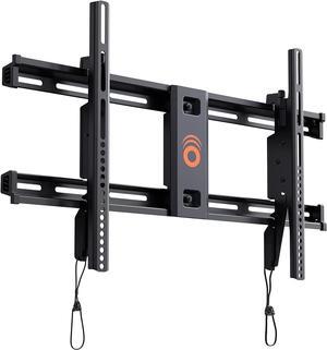Wall Mount Bracket for TVs Up to 90" - Low Profile Design Holds TV Only 2.25" from Wall - Fast Install with Template & You Can Level After Mounting - Pull Strings for Easy Cable Access