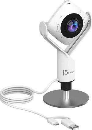 360 Degree All Around Meeting Webcam - 1080P HD Video Conference Camera with High Fidelity Microphone, USB-C | for Video Conferencing, Online Classes, and Collaboration (JVCU360)