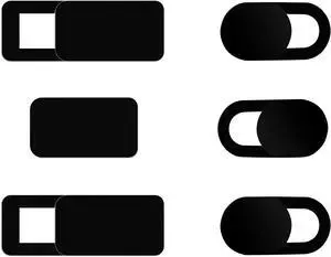 Webcam Cover Slide,  6 Pack Ultra-Thin Laptop Web Camera Cover for MacBook Laptop PC Computer iMac iPad iPhone Cell Phone, 0.032in Thick Web Blocker Protect Your Privacy and Security (S, Black)