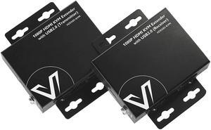 AV Access HDMI KVM USB Extender Over Cat5e/6/6a/7 260ft/80M, 2 USB 2.0 Ports, Zero-Latency, Plug and Play, No Driver, Supports All Operating System, Keyboard and Mouse USB Over Ethernet