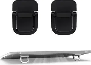 2pcs Keyboard Stands Mini Laptop Stand for Desk Portable Laptop Stand Compatible with MacBook Air Pro  XPS  HP More. (Black)