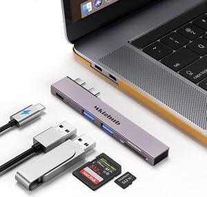 USB C Hub for MacBook Pro, 5 in 2 USB C Multiport Adapter Hub Mac Dongle USB 2.0, SD/TF Card, 100W PD Thunderbolt 3/4,MacBook Accessories for Mac Book Air M1 M2 2022 2021 2020 2019 13" 15" 16"