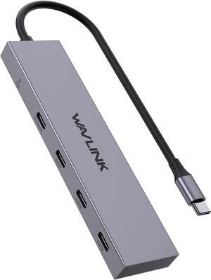 USB C Hub, WAVLINK USB 3.2 Hub with 4 USB-C 3.2 Gen 2 Port, Data Speed Up to 10GBPs, Support 87W Power Delivery, USB Type C Hub for MacBook Pro/Air iMac iPad Pro Dell Chromebook and More