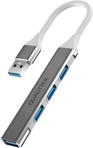 USB Hub 4 in 1, USB to USB 3.0 USB 2.0 ,4 Ports Portable USB Splitter Mini USB Docking Station Compatible with MacBook,iPad Pro,Dell HP Laptop,Phones(Grey)