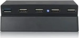 Bealuffe USB Hub for PS4 Slim, USB Extender Expander Extra USB Ports USB Splitter for Sony Playstation PS4 Slim (Only Fit PS4 Slim, NOT Fit PS4)