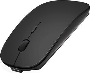AE WISH ANEWISH Bluetooth Mouse for Laptop/iPad/iPhone/Mac(iOS 13.1.2 and Above)/Android PC,Wireless Mouse Slim USB Rechargable Quiet Mice Compatible with Windows/Linux/Notebook/Mac/MacBook Air,Black
