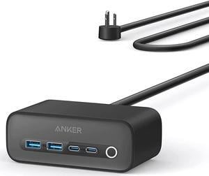 Charging Station, 7-in-1 USB C Power Strip for iphone13/14, 5ft Extension Cord with 3AC,2USB A,2USB C,Max 65W Power Delivery Desktop Accessory for MacBook Pro, Home, Office (Phantom Black)