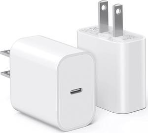 LCGENS USB C Wall Charger, 2-Pack 20W Fast Charger Block, Type C PD Power Delivery Charging Block Plug for iPhone 11/12/13/14/15/16/Pro Max, XS/XR/X, iPad Pro, AirPods Pro, AirPods4watch10 ultra2