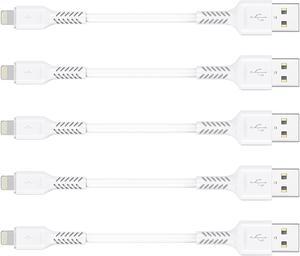 4 inches iPhone Charger Cord Short 5Pack Small USB A to Lightning Cable Fast Charging Compatible with Apple iPhone 13 12 11 Pro Max Xs X 8 Plus SE2 iPad Air/Mini Portable Charger
