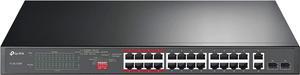 TP-Link 24 Port 10/100Mbps Fast Ethernet PoE Switch 24 PoE+ Ports @250W, w/ 2 Uplink Gigabit Ports + 2 Combo SFP Slots Extend Mode Priority Mode (TL-SL1226P),Black