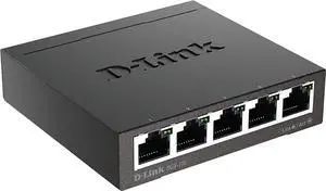 D-Link DGS-105/B 5-Port Gigabit Unmanaged Metal Desktop Switch 10/100/1000 Mbit/s - UK Version, Black DGS-105/B