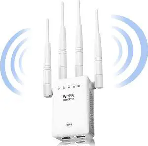 WiFi Extender Signal Booster for Home, Single Band WiFi Booster, Covers Up to 8000 Sq.ft and 32 Devices, Wireless Signal Repeater with Ethernet Port, Access Point, 5 Modes