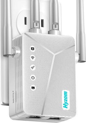 WiFi Extender Internet Signal Booster and Amplifier up to 9882 sq.ft - Long Range Coverage Wi-Fi Repeater for Home, with Ethernet Port & Access Point Mode, Support 40 Devices,1 Touch Easy Setup