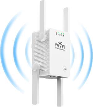 WiFi Extender Internet Signal Booster and Amplifier up to 8500 sq.ft - Long Range Coverage Wi-Fi Repeater for Home, with Ethernet Port & Access Point Mode, Support 40 Devices,1 Touch Easy Setup