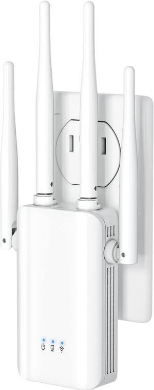 2023 WiFi Extender Wireless Signal Booster Long Range up to 9970sq.ft and 48+ Devices, Repeater Signal Amplifier with Ethernet Port, Internet Booster for Home, 1-Tap Setup, Access Point