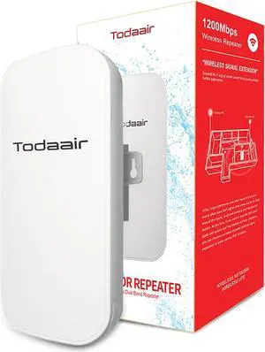 Outdoor WiFi ExtenderWiFi Booster and Signal AmplifierInternet BoosterWireless BridgeUp to 1200Mbps Dual Band WiFi Repeater Covers Up to Least 3440 Sq. ft and 30 Devices