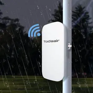 Outdoor WiFi Extender WeatherproofWiFi Booster and Signal AmplifierInternet BoosterWireless BridgeUp to 1200Mbps Dual Band WiFi Repeater Covers Up to Least 3440 Sq. ft and 30 Devices