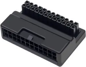 CY Overmold ATX 24Pin Male to 24Pin Female 90 Degree Power Adapter ATX 24 Pin Male to Female L Turn 90 Degree Right Angle Power Adapter Board for Desktop Motherboard PC Power Supply
