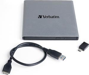 Verbatim External CD DVD Blu-ray Writer USB 3.0 M-Disc Ready - Movie playback requires playback software (not included)