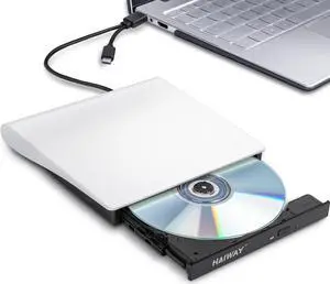 External DVD Drive, Haiway USB 3.0 Type-C CD Burner Portable CD DVD +/-RW Optical Drive Slim CD DVD ROM Rewriter CD/DVD Player Writer Reader for Laptop Desktop MacBook PC Windows Linux Mac OS (White) External DVD Drive, Haiway USB 3.0 Type-C CD Burner Portable CD DVD +/-RW Optical Drive Slim CD DVD ROM Rewriter CD/DVD Player Writer Reader for Laptop Desktop MacBook PC Windows Linux Mac OS (White)