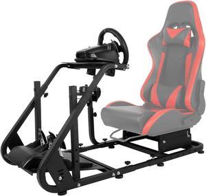 MoNiBloom Racing Steering Wheel Stand Cockpit with Racing Seat Simulator  Height Adjustable fit for Logitech G25, G27, G29, G920, Thrustmaster TX  F458, PS4 PS5 Xbox, Red 