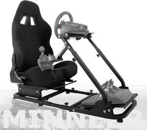 MoNiBloom Racing Steering Wheel Stand Cockpit with Racing Seat Simulator  Height Adjustable fit for Logitech G25, G27, G29, G920, Thrustmaster TX  F458, PS4 PS5 Xbox, Red 