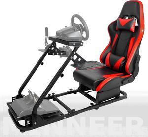Minneer Racing G29/X52 Flight Simulator Cockpit Multifunctional Stand with Seat Fit for Logitech G25 G920/Thrustmaster HOTAS Warthog 248PS T248XBox T300RS
