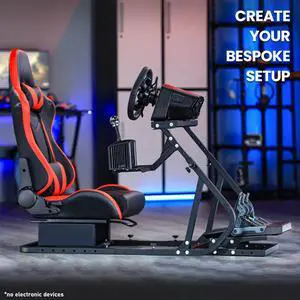 Minneer G29 Racing Simulator Cockpit with Red Seat Compatible with Thrustmaster, Logitech,PXN, Fanatec Adjustable Mount Steering Wheel, Pedal, Handbrake Not Included