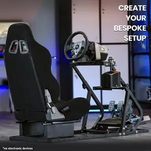 Minneer G29 Racing Simulator Cockpit with Black Seat Compatible with Thrustmaster, Logitech,PXN, Fanatec Adjustable Mount Steering Wheel, Pedal, Handbrake Not Included