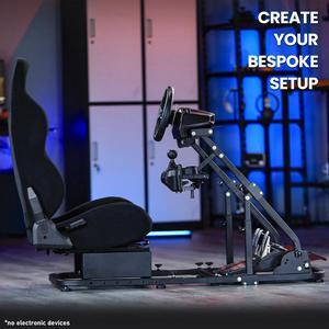 Minneer Racing Simulator Cockpit Frame Adjustable with Blackseat Racing Wheel Stand Fits Logitech G923 G29 G920 Thrustmaster Fanatec with Support Seat, Not included Steering wheel, pedal, shifter