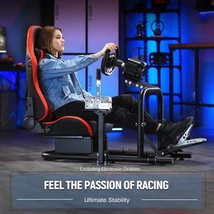 Minneer G923 Racing Steering Wheel Cockpit Pro with Real Red Seat for Logitech G25 G27 G29 G920 Racing Simulator Cockpit Gaming Frame Video Game Accessories Shifter Wheel Pedals NOT Included