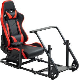 Minneer G29/G923/G27 Racing Simulator Cockpit with Racing Seat, Applicable to T248PS/ T248XBox /T300RS GT Racing Steering Wheel Frame Adjustable Height Wheel Pedals NOT