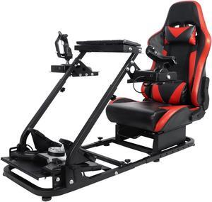 Minneer Racing G29/X52 Flight Simulator Cockpit Multifunctional Stand with Seat Fit for Logitech G25 G920/Thrustmaster HOTAS Warthog 248PS T248XBox T300RS
