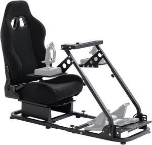 Minneer Flight Simulator Cockpit with Seat Compatible with Logitech G25 G27 G29 G920 G923Thrustmaster HOTAS Warthog 248PS T248XBox T300RS Racing Wheel Stand